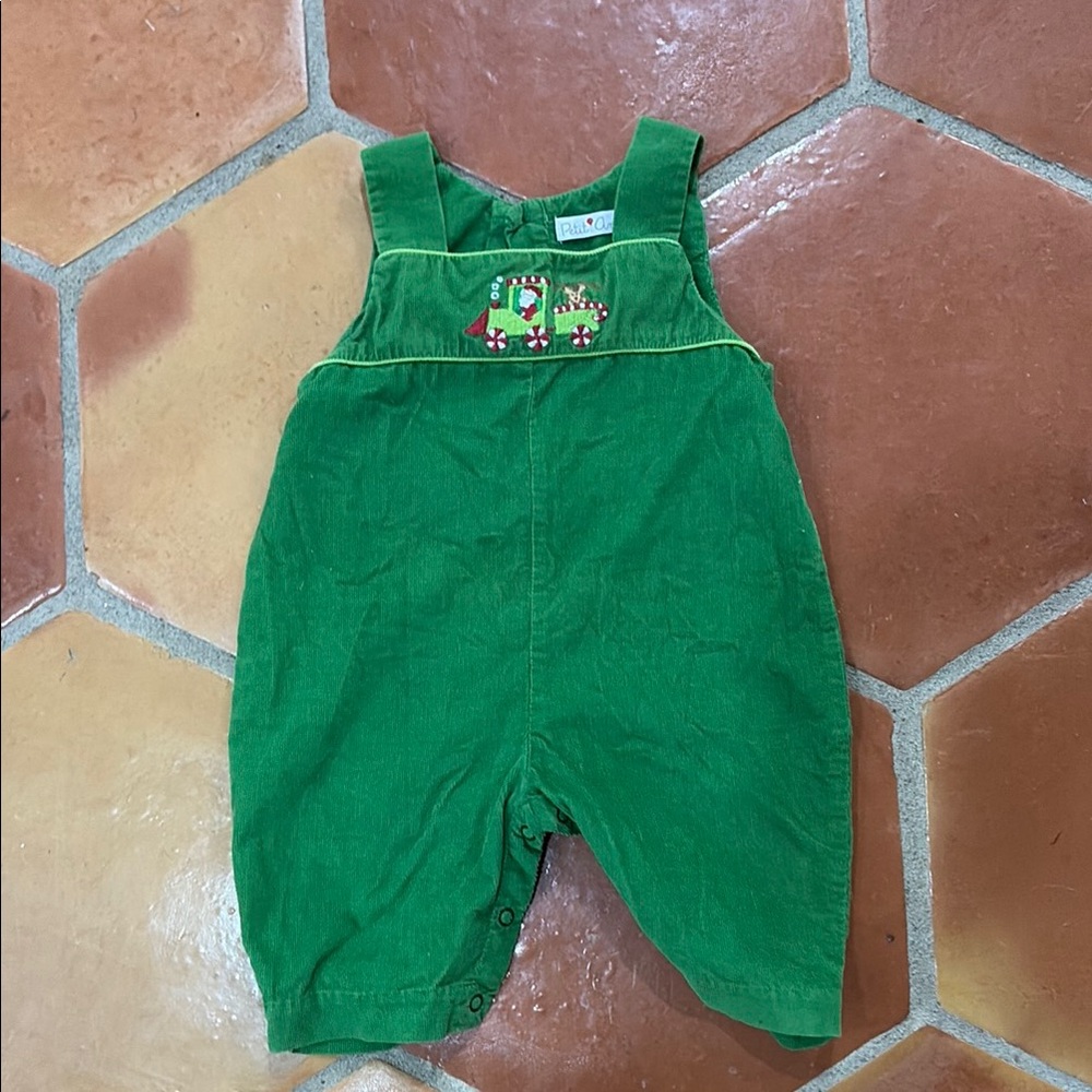 Petit Ami - Christmas Corduroy Longall with Train Embroidery - 6-12